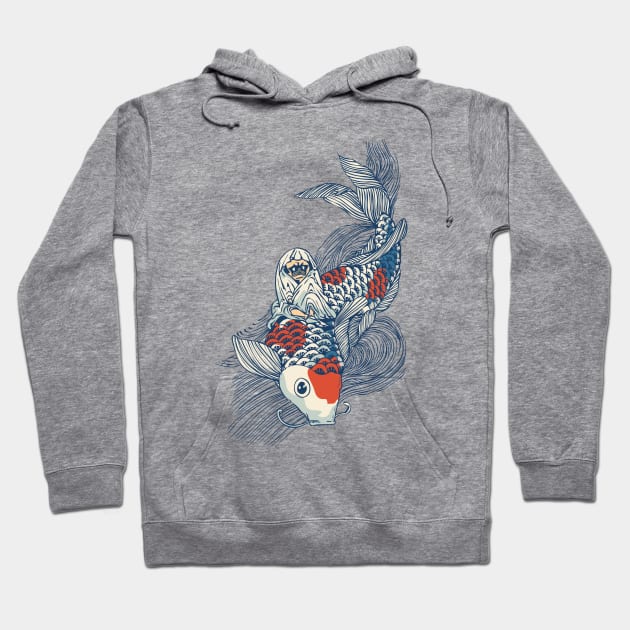 Pug and Koi Hoodie by huebucket